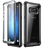 i-Blason Hülle Kompatibel für Samsung Galaxy Note 8 Handyhülle 360 Grad Case Transparent Schutzhülle Cover [Ares] mit eingebautem Displayschutz, Schwarz