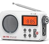 Tendak Radio Batteriebetrieben FM UKW AM, Weltempfänger Radio mit Großes Display/Timing-Funktion/Wecker, Transistor Radio unterstützt USB-Stromversorgung/Batteriebetrieben Radio