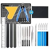 X SIM FITNESSX 22 Stück DIY Bastelwerkzeug Basic Tools Werkzeuge Kraft Handwerk Set Feilen Werkzeuge Set für Auto Modellbau DIY Reparatur Fix Kit Specksteine Gundam Modell Werkzeuge