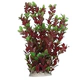 sourcing map Plastikpflanzen 40 cm Kunststoff grün rot Blätter Wasser Pflanzen für Aquarium Aquarien de