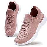 Damen Walkingschuhe Turnschuhe Laufschuhe Sportschuhe Fitness Sneakers Trainers für Running Outdoor Schuhe Pink 40 EU