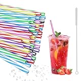 50 Stück Hart Wiederverwendbare Strohhalme, Spülmaschinengeeignet strohhalme plastik, Trinkhalme für Smoothies, Saft, Cocktail, Heißgetränk(0,25 Zoll Durchmesser, 9.05 Zoll lang) (50)