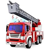 TOYABI Feuerwehrauto Groß- Feuerwehr Spielzeug mit Leiter, Licht-& Sound 1:16 Feuerwehr Geschenk für Kinder Jungen Feuerwehrauto ab 2 3 4 5 6 7 8 Jahre