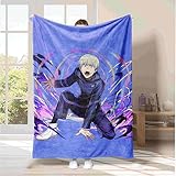 Tongyundacheng Anime JJK Gojo Satoru Decke, Cartoon-Druck, Itadori Yuuji/Sukuna/Megumi Fleece-Überwurfdecken, warm, weich, für Sofa, Bett, Flanell, gemütliches Nickerchen