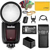 Godox V1S V1-S 76Ws 2.4G Fresnel Zoom Wireless TTL Rundkopf Kamera Blitz Blitzgerät Kompatibel für Sony a7RII a7R a58 a99 ILCE6000L a7RIII a7R3 a9 a77II a77 a350 Kamera