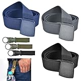 KITERI Unisex-Nylon-Gürtel für Damen und Herren, verstellbarer Nylon-Stoffgürtel, kein Metall, Arbeitsgürtel, atmungsaktiv, Sport, Outdoor, Militär, taktischer Gürtel mit 3 Flaschen-Schnallenclips,