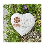 Grabherz Grabschmuck Grab Herz Spruch - Für Immer in unseren Herzen - ca.500g Rose Rost