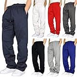 Herren-Arbeitshose, Thermo-Fleece, gefüttert, Cargohose, Baumwolle, offene Unterseite, legere Jogginghose, Arbeitshose, gerade Beine, warme Winterhose, Z1-grau2, L