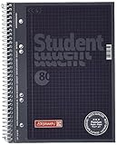 Brunnen 1067152 Notizblock / Collegeblock Student Premium (Veredeltes DeckBlatt mit Metallic-Effekt, A5, kariert, 90 g/m², 80 Blatt)