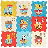 Bieco Puzzlematte, 18 TLG. | Spielmatte Baby | XXL Puzzle Kinder | Krabbeldecke Baby Spielmatte Kinder| Turnmatte Kinder | Kinder Teppiche | Krabbelmatte Baby | Buchstaben Lernen | Spielteppich Junge