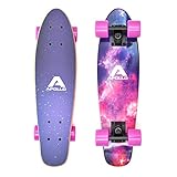 Apollo Fancy Skateboard, Vintage Mini Cruiser | Komplett, 22.5inch | Mini-Board mit Holz Deck | Mini Skateboard mit und ohne LED Wheels | Skateboard Kinder ab 8 Jahre Altersempfehlung