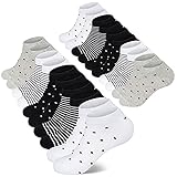 Mowenti Sneaker Socken Damen 39-42 Kurze Baumwollsocken Sportsocken 10 paar Streifen Punkten-8205