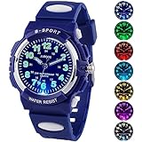 Juboos Neue 7-Farbige Kinderuhren, Kinderuhr Jungen Mädchen Analog Quartz Uhr mit Armbanduhr Kautschuk Wasserdicht Outdoor Sports Uhren