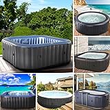 BRAST® Whirlpool aufblasbar MSpa | 4-8 Personen | viele Modelle rund und eckig | Ø 125-224cm | In-Outdoor Pool | bis zu 144 Massagedüsen | inkl. Aufblasfunktion Abdeckung Timer Heizung | Tekapo4