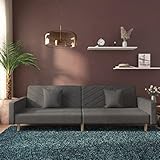 Hommdiy Schlafsofa 2-Sitzer mit 2 Kissen Sofa mit schlaffunktion,Geeignet für Wohnzimmer, Schlafzimmer, HausDunkelgrau Stoff