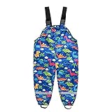 XINYUNZU Regenhose Kinder Gefütterte Matschhose Regenlatzhose Winddicht wasserdichte Regenträgerhose Rain Pants Outdoor Hose Arbeitshose Hosen für 2-11 Jahre Alt Outlet Dunkelblau 110