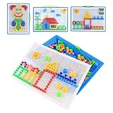 EclipseGuard Steckspielzeug Mosaik Steckspiel für Kinder, Steckmosaik Steckbausteine mit 296 Steckperlen, Pädagogisches Kinderspielzeug Steckspiel ab 3, Montessori Spielzeug Steckspiele