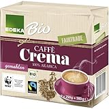 EDEKA Bio Kaffee gemahlen Fairtrade 2x 250G Bio-Röstkaffee, gemahlen 100 % Arabica Kaffeepulver einzeln verpackt Bohnen aus Fairtrade-Anbau aus kontrolliert ökologischer Landwirtschaft