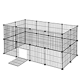 EUGAD Freilaufgehege Kaninchen, Meerschweinchen Gehege, Gehege für Kleintiere, Kleintiergehege, Freigehege für Kaninchen, Hamster, Schildkröten Hasenstall innen inkl. Tür DIY 142x72x72cm