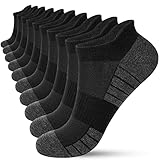 HIYATO 10 Paar Sportsocken Herren Damen, Atmungsaktive Sneaker Socken, Baumwolle Laufsocken Kurz (39-42, 10x Schwarz)