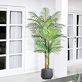 Keeplush Künstliche Goldene Palme 180cm kunstpflanzen groß wie echt, UV-beständig kunstbaum groß, Kunstpalme für Haus Wohnzimmer Schlafzimmer Büro Balkon Garten Decor Künstliche Pflanzen (1 Stück)