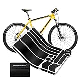 beihaasnatuerlich® Fahrrad Schutzfolie - stark haftender Rahmenschutz für E-Bike, Trekking, Moutainbike, Rennrad - 29 teiliges Folien-Set für Fahrradrahmen - verhindert Kratzer (schwarz matt)