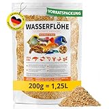 Wasserflöhe getrocknet 1,25L (entspricht 200g), Zierfischfutter Aquarium, Daphnien, Fischfutter Aquarium, Zierfutter für Fische