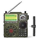 Raddy RF919 SSB Kurzwellenradio, Vollband FM AM SW VHF UHF AIR CB und SSB Weltempfänger, mit Antennentuner, 3 externen Antennenanschlüssen, 5000mAh wiederaufladbarem Akku, Kopfhörerbuchse