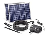 Solar Bachlaufset 100W Solarmodul 5000 l/h Förderleistung 3m Förderhöhe inkl. 5m Schlauch 32mm Bachlaufpumpe esotec pro Komplettset 101970