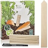 Owngrown Pflanzschilder zum Beschrifte, 50er Set mit Stift - 15 cm Pflanzstecker aus Holz für Garten, Blumentöpfe und Setzlingsmarkierungen - Unbeschichtete Gartenschilder für Pflanzen und Kräuter