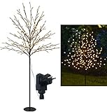 Bonetti LED Lichterbaum mit 200 warm-weißen Lichtern beleuchtet, 150 cm hoch, die Lichterzweige sind flexibel, Weihnachtsbaum mit Lichterkette