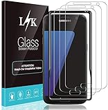 LϟK 3 Stücke Schutzfolie für Samsung Galaxy S7-9H Härte Bubble Free Ausrichtungsrahmen Einfache Installation Einfache Installation HD Klar Glas Displayschutzfolie