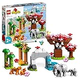 LEGO 10974 DUPLO Wilde Tiere Asiens Spielzeug-Set mit Sound, mit Tierfiguren und Steine für Kleinkinder, Mädchen und Jungen von 2-5 Jahren mit Spielmatte