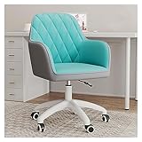 TENGJUN ChairDesk Stuhl für Home Office Moderner Stuhl Gepolsterter Bürostuhl mit Schwenkrädern und Einstellbarer Höhe Sessel Arbeitszimmer Arbeitshocker Schminkstuhl für Frauen/Weiß