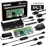 GeeekPi Raspberry Pi Zero W Starter Kit, mit RPi Zero W Aluminum Gehäuse, 64GB SD Karte, Netzteil, 20Pin Header, Micro USB to OTG Adapter, HDMI Kabel, HDMI Adapter, Switch Kabel and 4 Port USB Hub