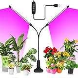 KOOSEED Pflanzenlampe LED, 40LEDs Pflanzenlicht Vollspektrum mit 3 Licht Modus, 10 Helligkeitsstufen und Zeitschaltuhr, 360°Einstellbar Grow Lampe Wachstumslampe Pflanzenleuchte für Zimmerpflanzen