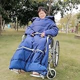 All Season Wearable Blanket With Sleeves For Adults Women Men Duvet With sleeves outdoor windproof travel action car pillow backpack office cold warm wheelchair quilt Body Blanket 39*59in(Blue)