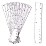 LUTER 10 Stück 15cm Lineal Plastik Lineal Transparentes Lineal Messgerät mit Zoll und Metrisch für Schule, Büro, Zuhause