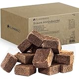 Flammingo® Ökologische Anzündwürfel, braun - ca. 875 Stk, 7 kg Karton - Brenndauer ca. 12 min pro Würfel, 27x27x15 mm - Grillanzünder, Kaminanzünder, Ofenanzünder, Anzündwürfel, Anzündwolle, Geruchlos