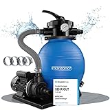 Monzana® Sandfilteranlage SF12K 10.200L/h bis 35.000L Pool Selbstansaugend 400 Watt 2in1 Adapter Ø32-38mm 7Wege Ventil Sandfilterpumpe Poolfilter