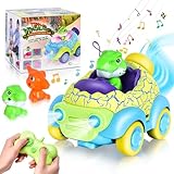 Aragallant Ferngesteuertes Auto Dinosaurier, RC Auto Dinosaurier mit Musik und Lichtern, Dinosaurier Spielzeug für Kleinkinder Kinder ab 2 Jahre, Geburtstags und Weihnachten Geschenke für Jungen Mädch