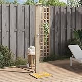 Somanki Gartendusche Beige 50x55x224 cm Poly Rattan und Akazienholz, Dusche Für Garten, Outdoor Shower, Garten Dusche, Außen Dusche - 368208