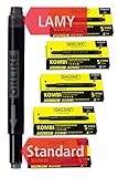 ONLINE 25x kompatible LAMY Patronen schwarz, auch für Pelikan, Stabilo etc., Universal Tintenpatronen, Füller Patronen, Vorteilspack Kombi Patrone black, Ersatz-Patronen Füllhalter