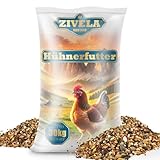 ZIVELA 30kg Hühnerfutter Geflügelkörnerfutter Körnerfutter | Geflügelfutter für Hühner, Gänse, Enten Non-GMO, 100% natürlich | Körnermischung 30 kg