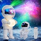 Sternenhimmel Projektor, Astronaut LED Sternenprojektor sitzen/stehen, 8 Nebelmodi, 2 Sternenmodi & Timing, 5 Helligkeit & Geschwindigkeit, Fernbedienung Mond Nachtlicht für Kinder Erwachsene Party