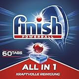 Finish All in 1 Spülmaschinentabs, phosphatfrei – Geschirrspültabs mit kraftvollem Powerball gegen hartnäckigste Fettanschmutzungen – Sparpack mit 60 Finish Tabs