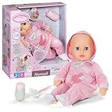 Baby Annabell Hannah Spiel mit Mir, Babypuppe mit 5 Funktionen, weichem Stoffkörper und Accessoires, 36cm große Puppe, für Kinder ab 1 Jahr, 710692 Zapf Creation