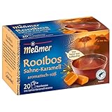 Meßmer Rooibos Sahne-Karamell Tee | aromatisiert | 20 Teebeutel | Vegan | Glutenfrei | Laktosefrei | Von Natur aus koffeinfrei