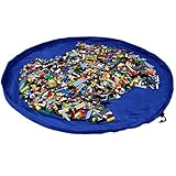 JJPRIME - Kinder Aufräumsack Spieldecke Kordelzug | Aufbewahrung Spielzeug Groß | Faltbar Spielzeugaufbewahrung Kinderzimmer | Play and Go Spielzeugsack - Schnelle Reinigung (150cm XL - Blau)