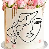 BETESSIN Torten Deko Lady Face Acryl Cake Topper Schwarz Kuchen Dekoration Geburtstag Kuchendeko Tortenaufsatz Set für Jubiläum Party Feier